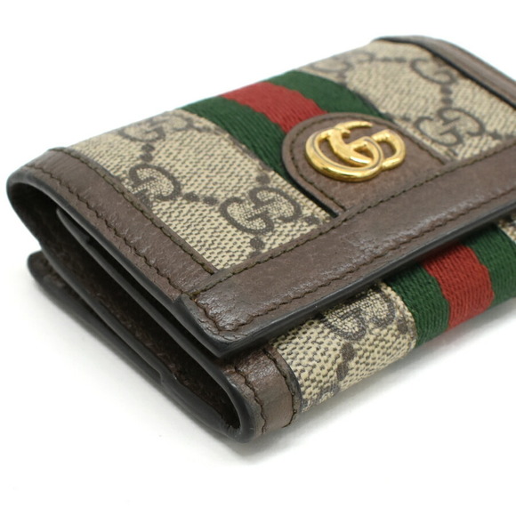 Gucci Tri fold Wallet Ophidia GG Supreme Sherry Line Beige - Picture 6 of 9